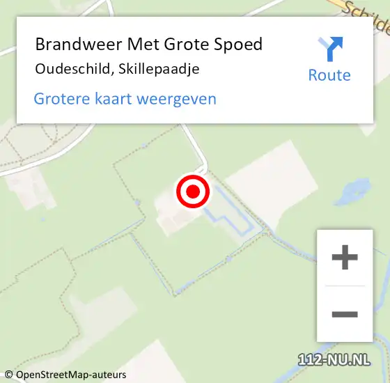 Locatie op kaart van de 112 melding: Brandweer Met Grote Spoed Naar Oudeschild, Skillepaadje op 12 juni 2023 16:44