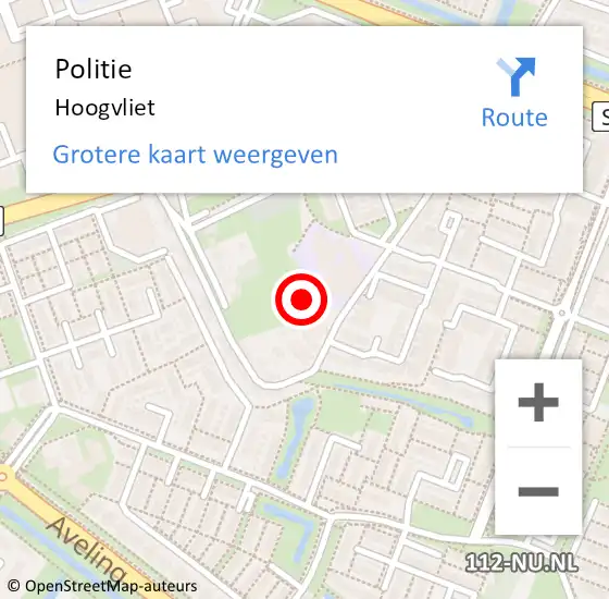 Locatie op kaart van de 112 melding: Politie Hoogvliet op 12 juni 2023 16:47