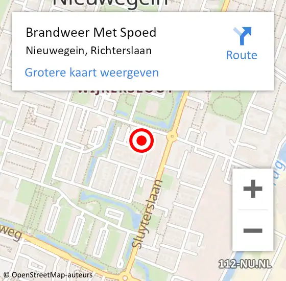 Locatie op kaart van de 112 melding: Brandweer Met Spoed Naar Nieuwegein, Richterslaan op 12 juni 2023 16:51