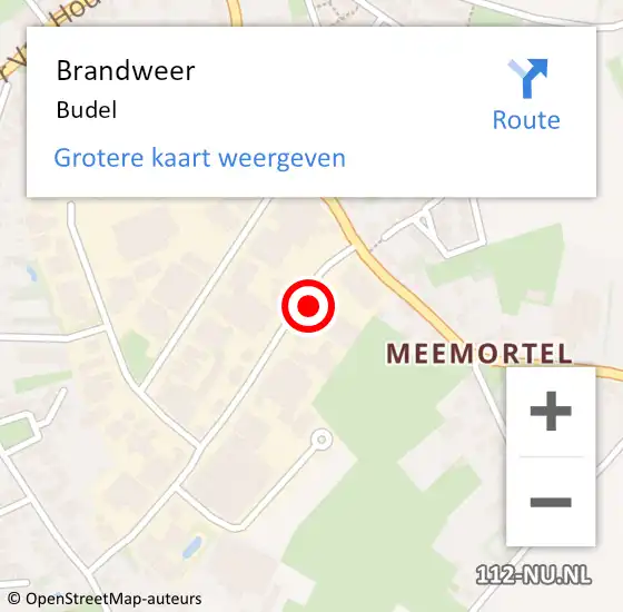 Locatie op kaart van de 112 melding: Brandweer Budel op 13 oktober 2013 00:45