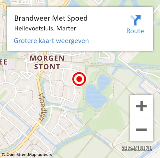 Locatie op kaart van de 112 melding: Brandweer Met Spoed Naar Hellevoetsluis, Marter op 12 juni 2023 17:01