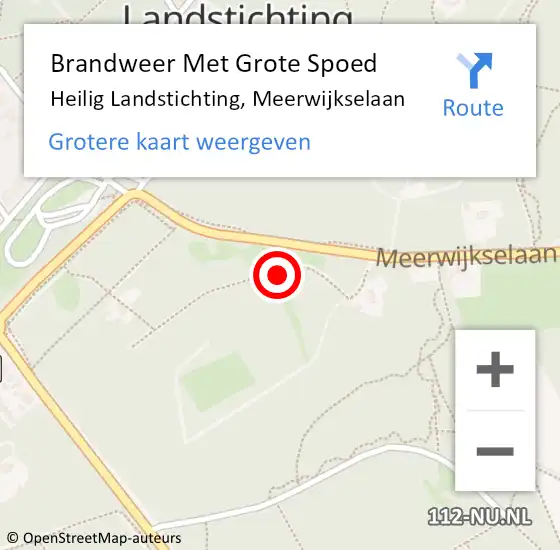 Locatie op kaart van de 112 melding: Brandweer Met Grote Spoed Naar Heilig Landstichting, Meerwijkselaan op 12 juni 2023 17:06