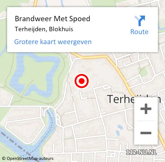 Locatie op kaart van de 112 melding: Brandweer Met Spoed Naar Terheijden, Blokhuis op 12 juni 2023 17:17