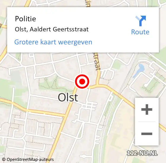 Locatie op kaart van de 112 melding: Politie Olst, Aaldert Geertsstraat op 12 juni 2023 17:29