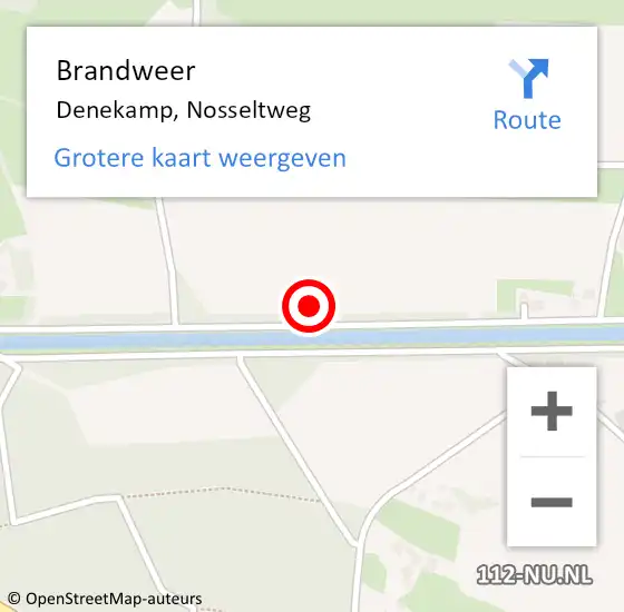 Locatie op kaart van de 112 melding: Brandweer Denekamp, Nosseltweg op 12 juni 2023 17:32