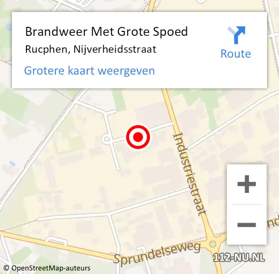 Locatie op kaart van de 112 melding: Brandweer Met Grote Spoed Naar Rucphen, Nijverheidsstraat op 12 juni 2023 17:49