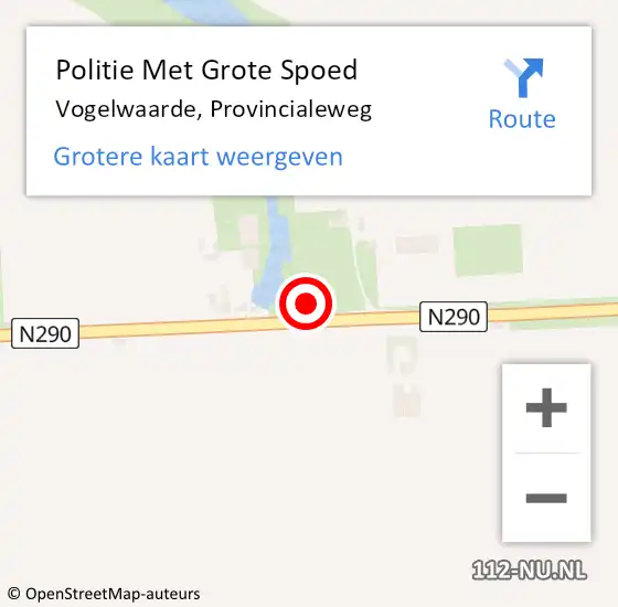 Locatie op kaart van de 112 melding: Politie Met Grote Spoed Naar Vogelwaarde, Provincialeweg op 12 juni 2023 17:57