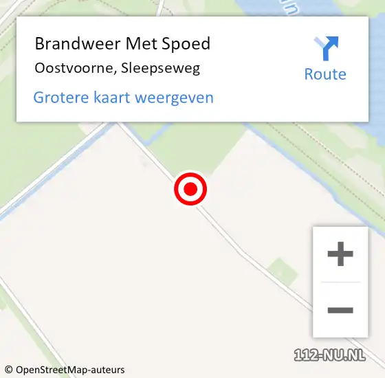 Locatie op kaart van de 112 melding: Brandweer Met Spoed Naar Oostvoorne, Sleepseweg op 12 juni 2023 18:03