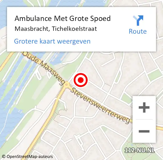 Locatie op kaart van de 112 melding: Ambulance Met Grote Spoed Naar Maasbracht, Tichelkoelstraat op 28 augustus 2014 17:58