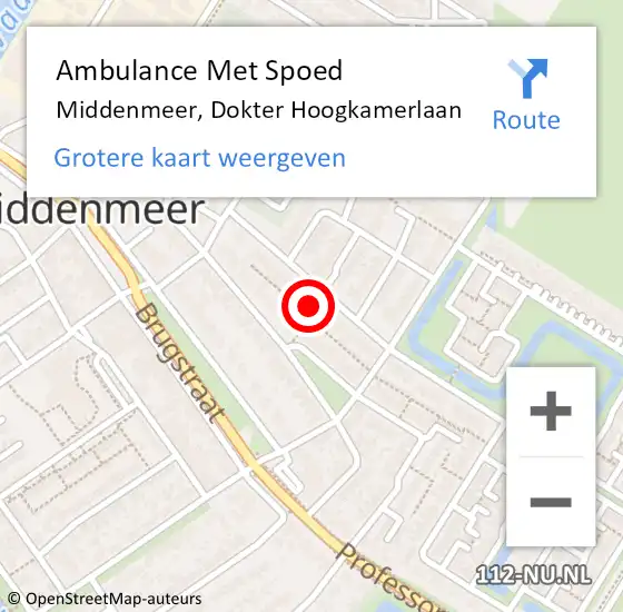 Locatie op kaart van de 112 melding: Ambulance Met Spoed Naar Middenmeer, Dokter Hoogkamerlaan op 12 juni 2023 19:35
