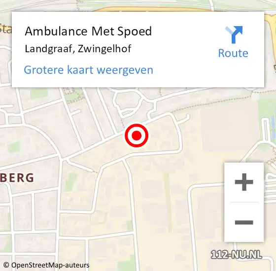 Locatie op kaart van de 112 melding: Ambulance Met Spoed Naar Landgraaf, Dom Werdenstraat op 28 augustus 2014 18:07