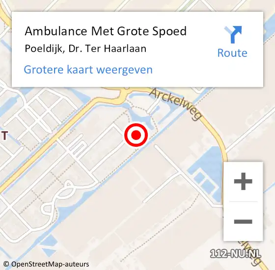 Locatie op kaart van de 112 melding: Ambulance Met Grote Spoed Naar Poeldijk, Dr. Ter Haarlaan op 12 juni 2023 20:07