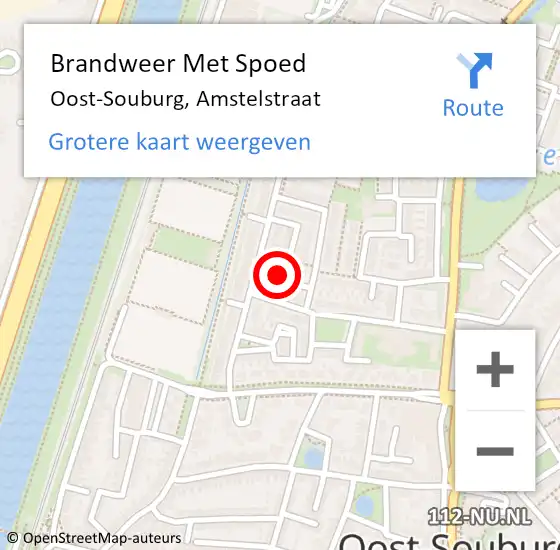 Locatie op kaart van de 112 melding: Brandweer Met Spoed Naar Oost-Souburg, Amstelstraat op 12 juni 2023 20:07