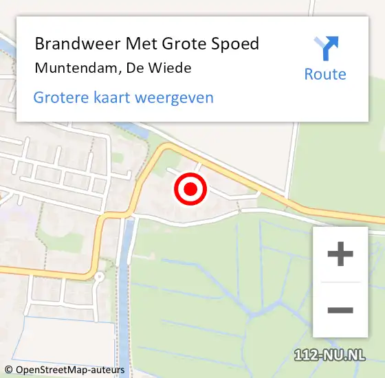 Locatie op kaart van de 112 melding: Brandweer Met Grote Spoed Naar Muntendam, De Wiede op 12 juni 2023 20:08