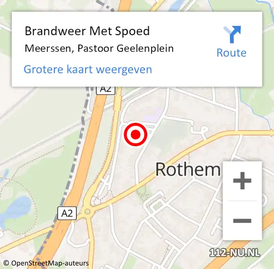 Locatie op kaart van de 112 melding: Brandweer Met Spoed Naar Meerssen, Pastoor Geelenplein op 12 juni 2023 20:52