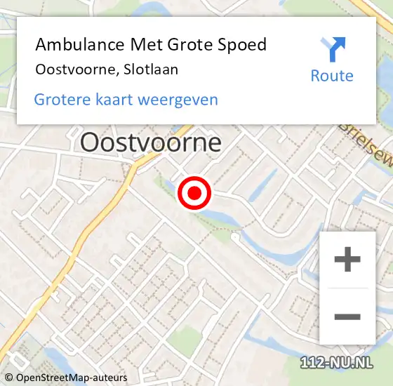Locatie op kaart van de 112 melding: Ambulance Met Grote Spoed Naar Oostvoorne, Slotlaan op 12 juni 2023 22:01