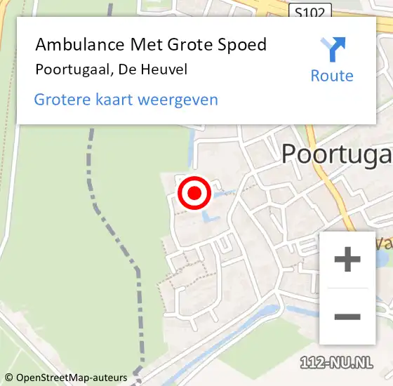 Locatie op kaart van de 112 melding: Ambulance Met Grote Spoed Naar Poortugaal, De Heuvel op 12 juni 2023 22:10