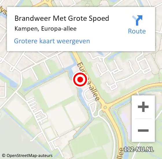 Locatie op kaart van de 112 melding: Brandweer Met Grote Spoed Naar Kampen, Europa-allee op 12 juni 2023 22:11