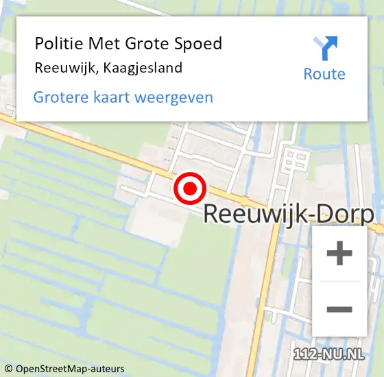 Locatie op kaart van de 112 melding: Politie Met Grote Spoed Naar Reeuwijk, Kaagjesland op 12 juni 2023 22:38