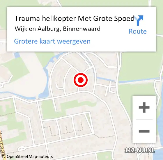 Locatie op kaart van de 112 melding: Trauma helikopter Met Grote Spoed Naar Wijk en Aalburg, Binnenwaard op 12 juni 2023 23:01