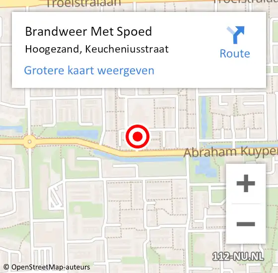 Locatie op kaart van de 112 melding: Brandweer Met Spoed Naar Hoogezand, Keucheniusstraat op 12 juni 2023 23:23