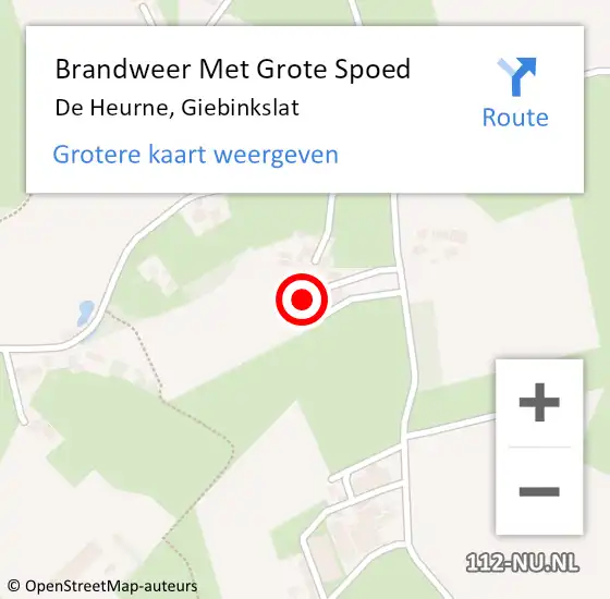 Locatie op kaart van de 112 melding: Brandweer Met Grote Spoed Naar De Heurne, Giebinkslat op 13 juni 2023 03:12