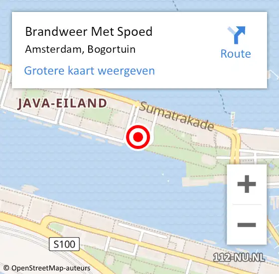 Locatie op kaart van de 112 melding: Brandweer Met Spoed Naar Amsterdam, Bogortuin op 13 juni 2023 06:57