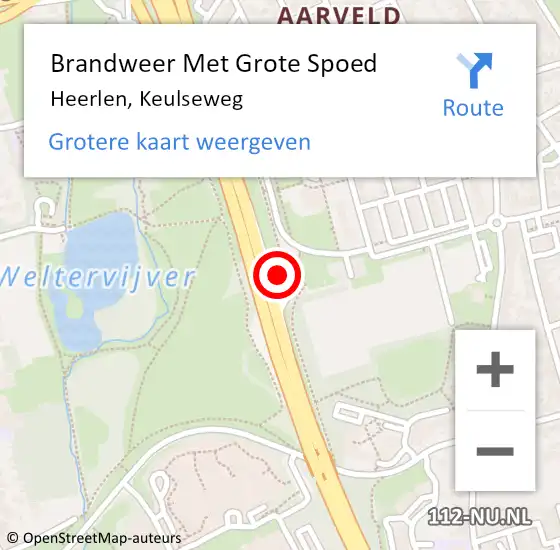 Locatie op kaart van de 112 melding: Brandweer Met Grote Spoed Naar Heerlen, Keulseweg op 13 juni 2023 07:06
