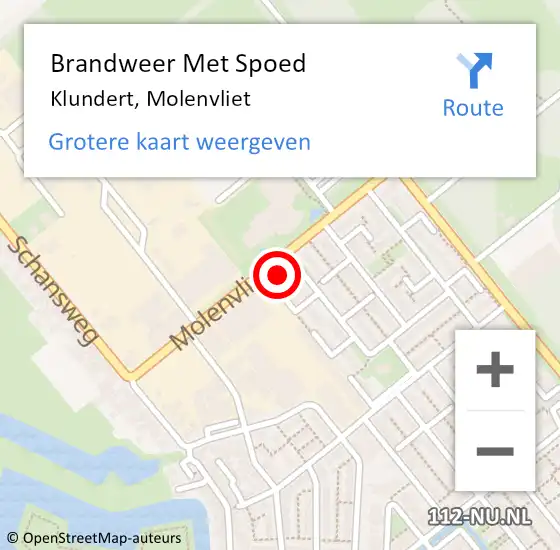 Locatie op kaart van de 112 melding: Brandweer Met Spoed Naar Klundert, Molenvliet op 13 juni 2023 07:33