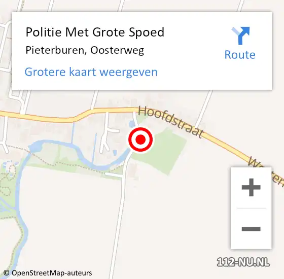 Locatie op kaart van de 112 melding: Politie Met Grote Spoed Naar Pieterburen, Oosterweg op 13 juni 2023 08:20