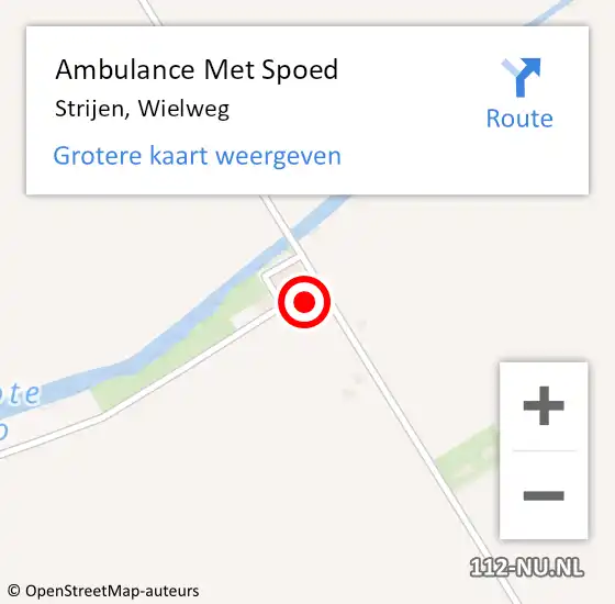 Locatie op kaart van de 112 melding: Ambulance Met Spoed Naar Strijen, Wielweg op 13 juni 2023 08:36