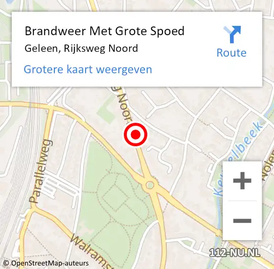 Locatie op kaart van de 112 melding: Brandweer Met Grote Spoed Naar Geleen, Rijksweg Noord op 13 juni 2023 08:53