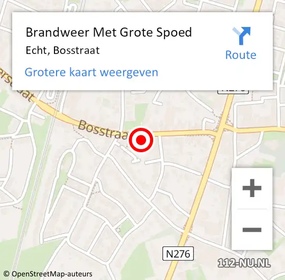 Locatie op kaart van de 112 melding: Brandweer Met Grote Spoed Naar Echt, Bosstraat op 13 juni 2023 09:01