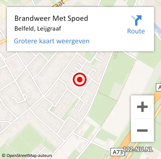 Locatie op kaart van de 112 melding: Brandweer Met Spoed Naar Belfeld, Leijgraaf op 13 juni 2023 09:37
