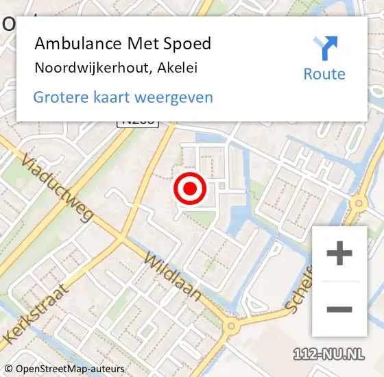 Locatie op kaart van de 112 melding: Ambulance Met Spoed Naar Noordwijkerhout, Akelei op 13 juni 2023 09:56