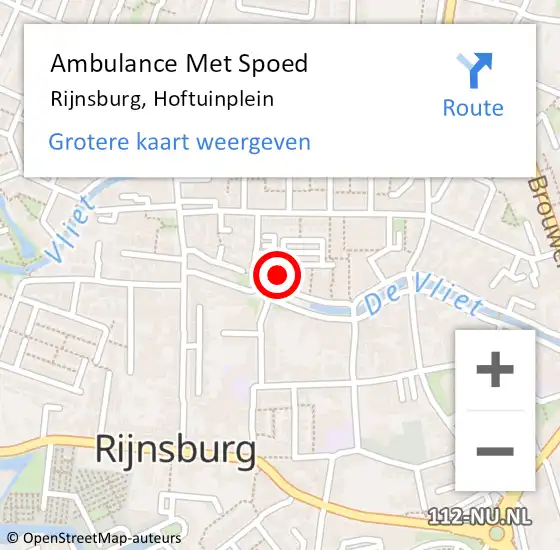 Locatie op kaart van de 112 melding: Ambulance Met Spoed Naar Rijnsburg, Hoftuinplein op 13 juni 2023 10:03