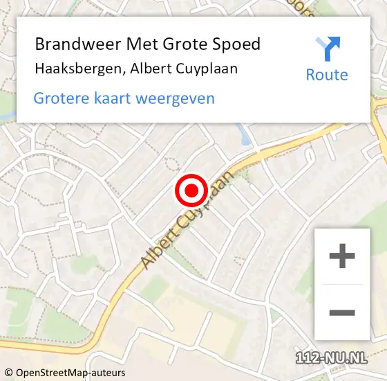 Locatie op kaart van de 112 melding: Brandweer Met Grote Spoed Naar Haaksbergen, Albert Cuyplaan op 13 juni 2023 10:33