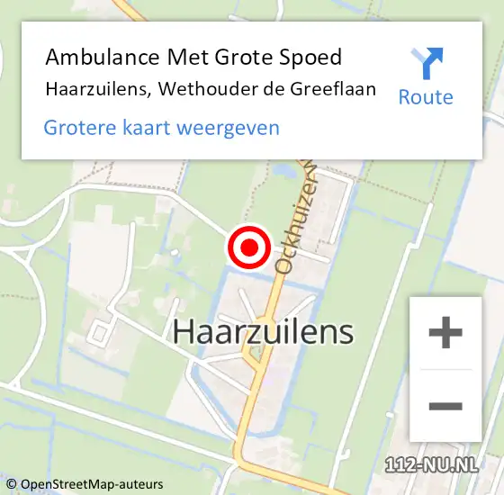 Locatie op kaart van de 112 melding: Ambulance Met Grote Spoed Naar Haarzuilens, Wethouder de Greeflaan op 13 juni 2023 10:54