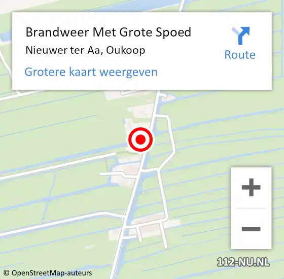 Locatie op kaart van de 112 melding: Brandweer Met Grote Spoed Naar Nieuwer ter Aa, Oukoop op 13 juni 2023 11:00