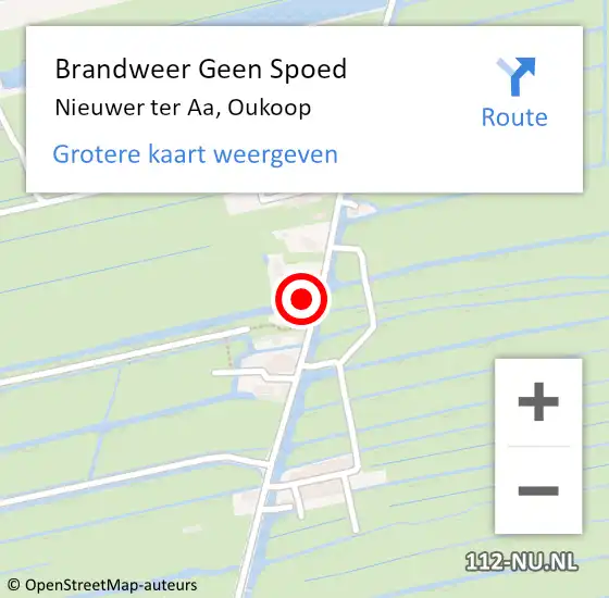 Locatie op kaart van de 112 melding: Brandweer Geen Spoed Naar Nieuwer ter Aa, Oukoop op 13 juni 2023 11:03