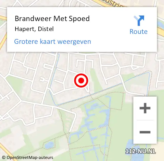 Locatie op kaart van de 112 melding: Brandweer Met Spoed Naar Hapert, Distel op 13 juni 2023 12:17