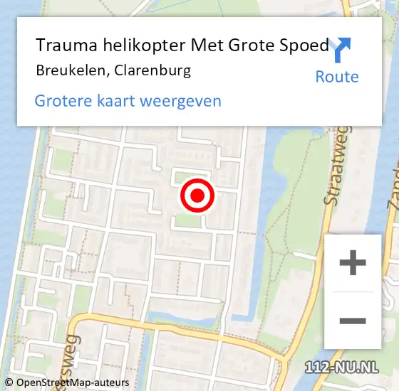 Locatie op kaart van de 112 melding: Trauma helikopter Met Grote Spoed Naar Breukelen, Clarenburg op 13 juni 2023 12:24