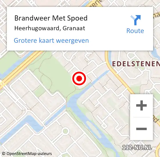 Locatie op kaart van de 112 melding: Brandweer Met Spoed Naar Heerhugowaard, Granaat op 13 juni 2023 12:35