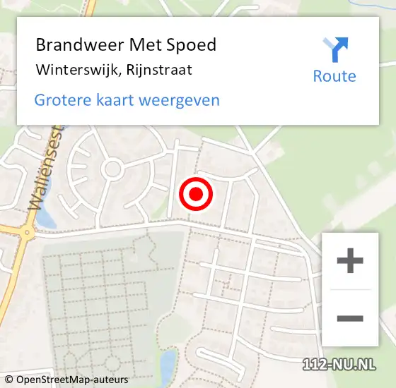 Locatie op kaart van de 112 melding: Brandweer Met Spoed Naar Winterswijk, Rijnstraat op 13 juni 2023 12:49