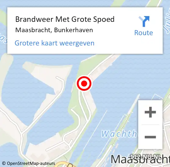 Locatie op kaart van de 112 melding: Brandweer Met Grote Spoed Naar Maasbracht, Bunkerhaven op 13 juni 2023 13:33