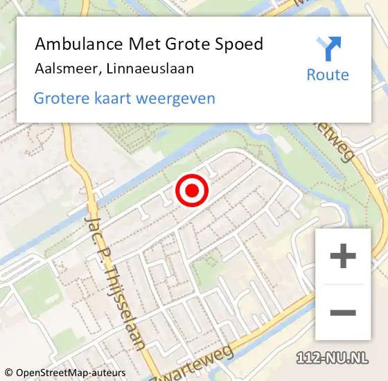 Locatie op kaart van de 112 melding: Ambulance Met Grote Spoed Naar Aalsmeer, Linnaeuslaan op 13 juni 2023 13:47