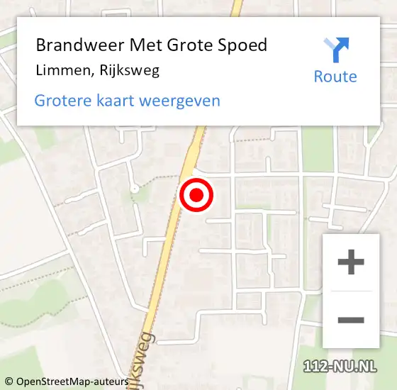 Locatie op kaart van de 112 melding: Brandweer Met Grote Spoed Naar Limmen, Rijksweg op 13 juni 2023 14:04