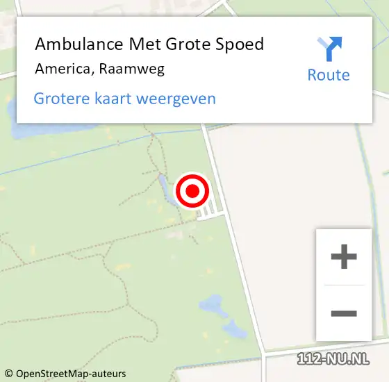 Locatie op kaart van de 112 melding: Ambulance Met Grote Spoed Naar America, Raamweg op 28 augustus 2014 19:45