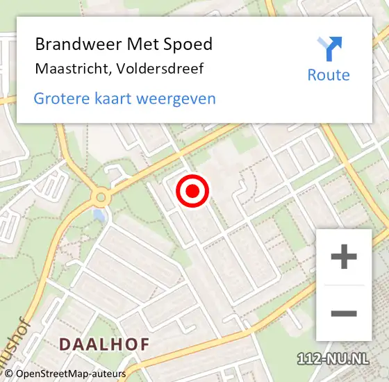 Locatie op kaart van de 112 melding: Brandweer Met Spoed Naar Maastricht, Voldersdreef op 13 juni 2023 14:06