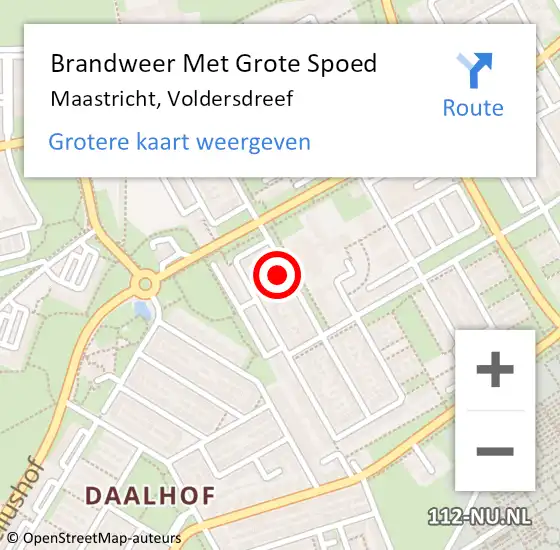 Locatie op kaart van de 112 melding: Brandweer Met Grote Spoed Naar Maastricht, Voldersdreef op 13 juni 2023 14:10